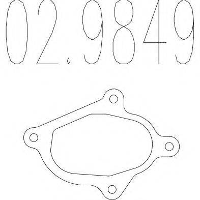 MTS 029849 Прокладка, труба вихлопного газу
