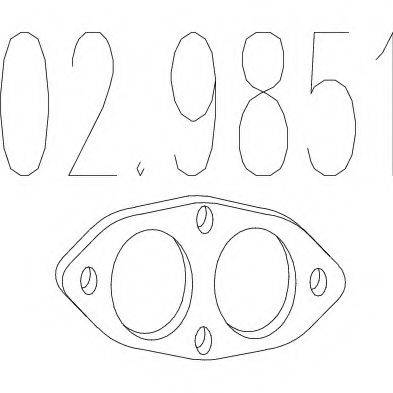MTS 029851 Прокладка, труба вихлопного газу