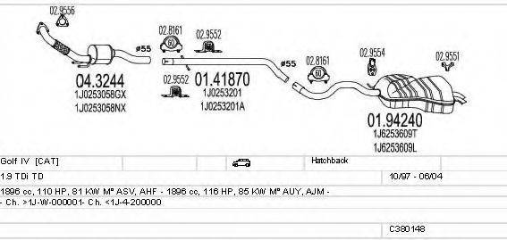 MTS C380148002950 Система випуску ОГ