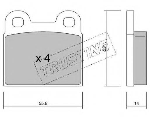 TRUSTING 0020 Комплект гальмівних колодок, дискове гальмо