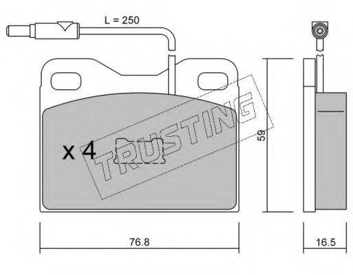 TRUSTING 0173 Комплект гальмівних колодок, дискове гальмо
