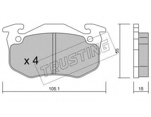 TRUSTING 0385 Комплект гальмівних колодок, дискове гальмо
