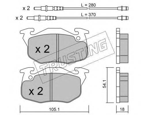 TRUSTING 0391 Комплект гальмівних колодок, дискове гальмо