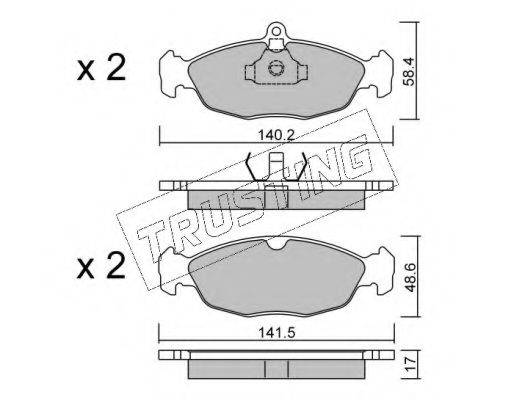 TRUSTING 0790 Комплект гальмівних колодок, дискове гальмо
