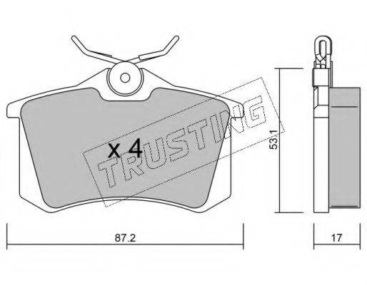 TRUSTING 1021 Комплект гальмівних колодок, дискове гальмо