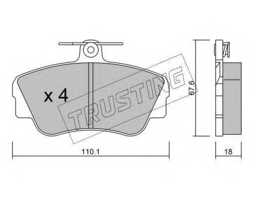TRUSTING 1320 Комплект гальмівних колодок, дискове гальмо