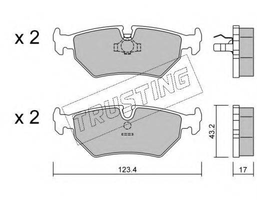 TRUSTING 1820 Комплект гальмівних колодок, дискове гальмо