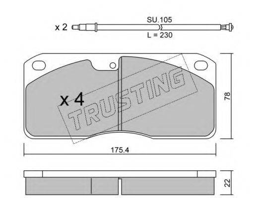 TRUSTING 2790W Комплект гальмівних колодок, дискове гальмо