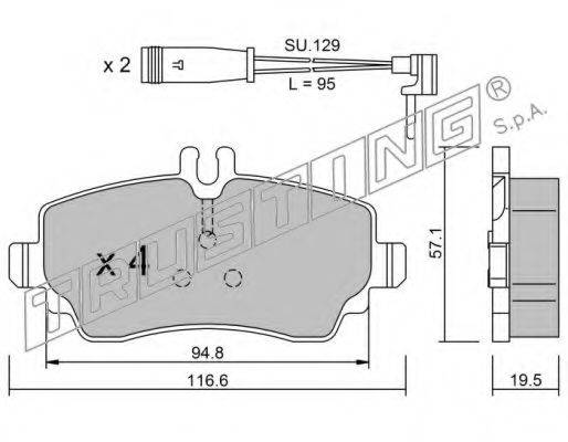 TRUSTING 3191W Комплект гальмівних колодок, дискове гальмо