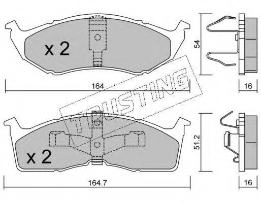 TRUSTING 3651 Комплект гальмівних колодок, дискове гальмо