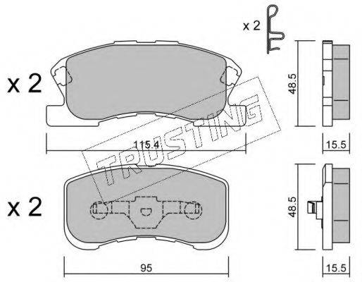 TRUSTING 3900 Комплект гальмівних колодок, дискове гальмо
