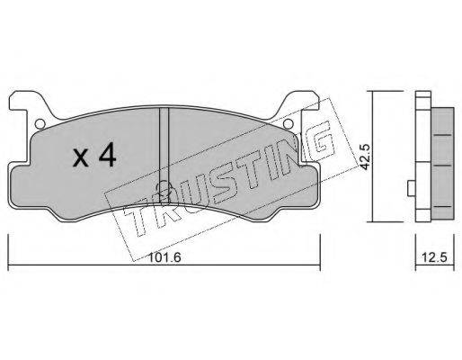 TRUSTING 3980 Комплект гальмівних колодок, дискове гальмо