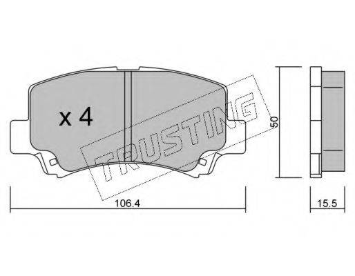 TRUSTING 4340 Комплект гальмівних колодок, дискове гальмо