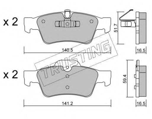 TRUSTING 5841 Комплект гальмівних колодок, дискове гальмо