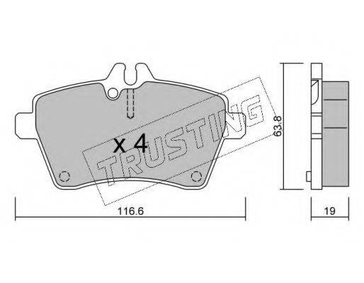 TRUSTING 6620 Комплект гальмівних колодок, дискове гальмо