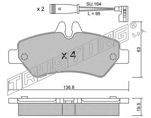 TRUSTING 6880W Комплект гальмівних колодок, дискове гальмо