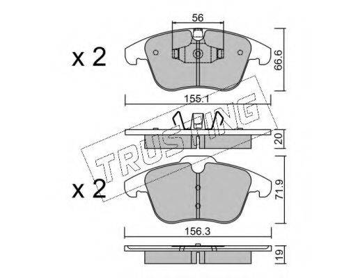 TRUSTING 6910 Комплект гальмівних колодок, дискове гальмо