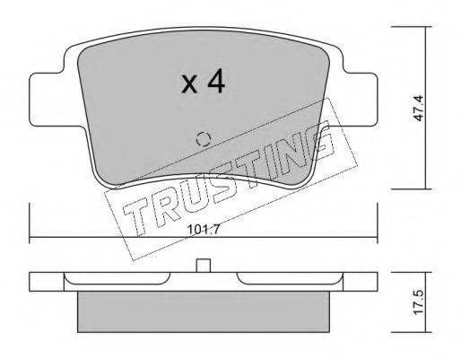 TRUSTING 7210 Комплект гальмівних колодок, дискове гальмо