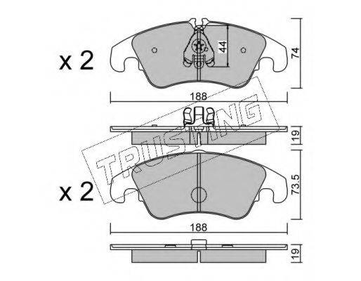 TRUSTING 7910 Комплект гальмівних колодок, дискове гальмо