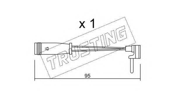 TRUSTING SU129 Сигналізатор, знос гальмівних колодок