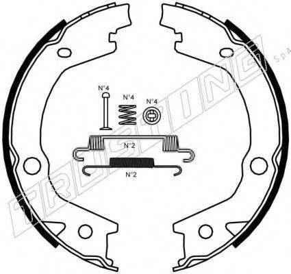 TRUSTING 046220K Комплект гальмівних колодок, стоянкова гальмівна система