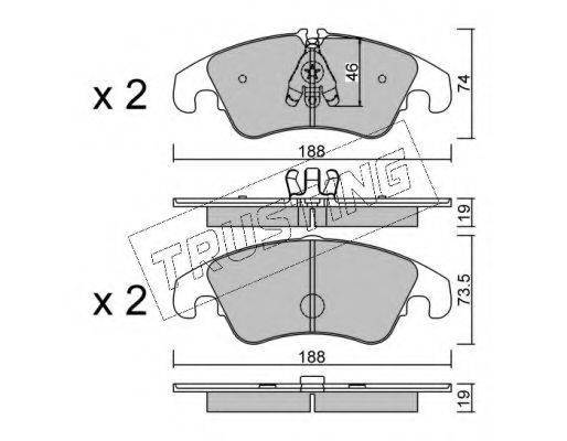 TRUSTING 7914 Комплект гальмівних колодок, дискове гальмо