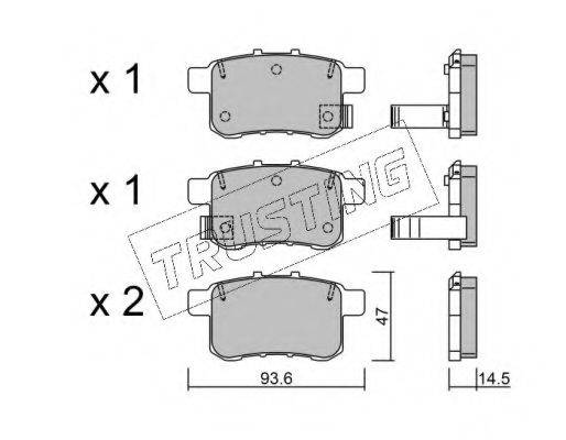 TRUSTING 8850 Комплект гальмівних колодок, дискове гальмо