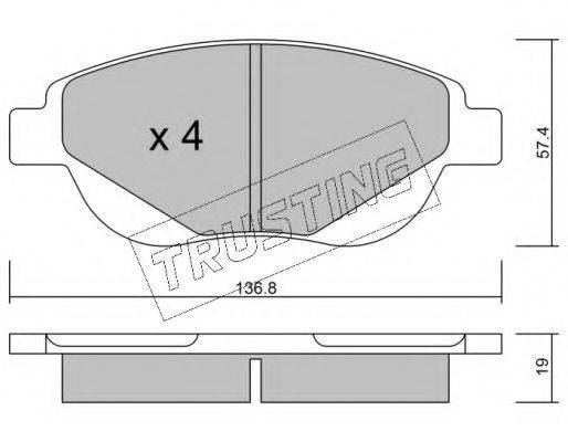 TRUSTING 9640 Комплект гальмівних колодок, дискове гальмо