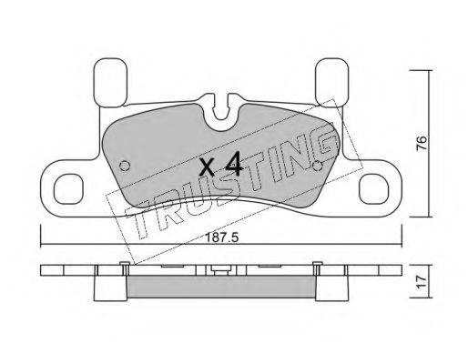 TRUSTING 9743 Комплект гальмівних колодок, дискове гальмо