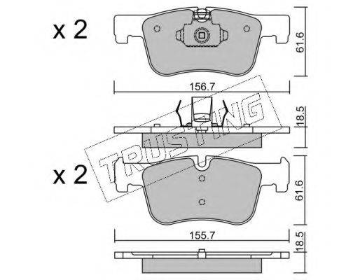 TRUSTING 9760 Комплект гальмівних колодок, дискове гальмо