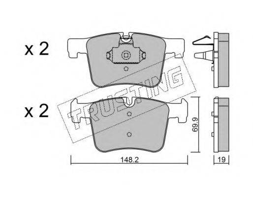 TRUSTING 9770 Комплект гальмівних колодок, дискове гальмо