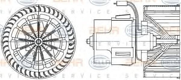 HELLA 8EW009157511 Вентилятор салону