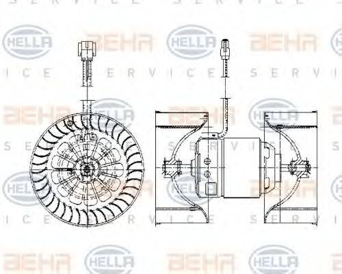 HELLA 8EW009158051 Вентилятор салону