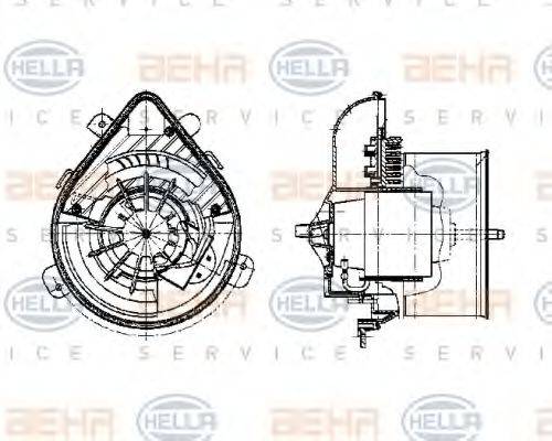 HELLA 8EW009159391 Вентилятор салону