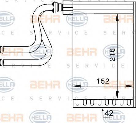 HELLA 8FH351024261 Теплообмінник, опалення салону