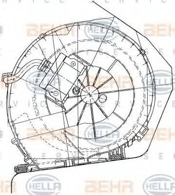 HELLA 8EW351034051 Вентилятор салону