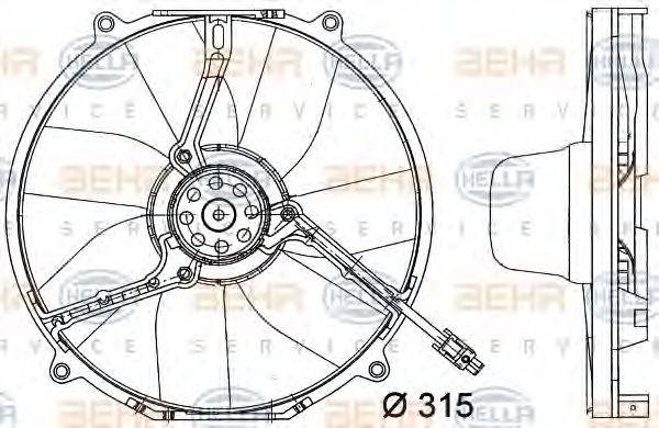 HELLA 8EW351034771 Вентилятор, конденсатор кондиціонера