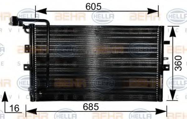 HELLA 8FC351036571 Конденсатор, кондиціонер