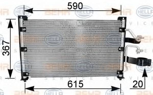 HELLA 8FC351037211 Конденсатор, кондиціонер