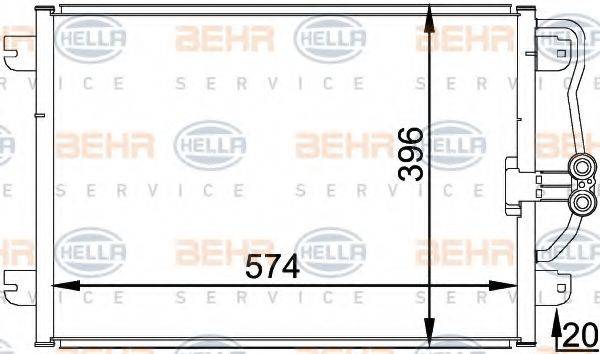 HELLA 8FC351037751 Конденсатор, кондиціонер