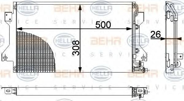 HELLA 8FC351038381 Конденсатор, кондиціонер