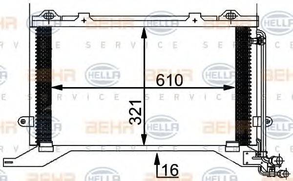 HELLA 8FC351038501 Конденсатор, кондиціонер