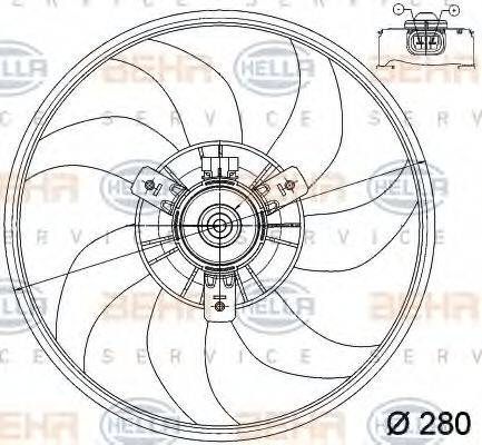 HELLA 8EW351039761 Вентилятор, охолодження двигуна