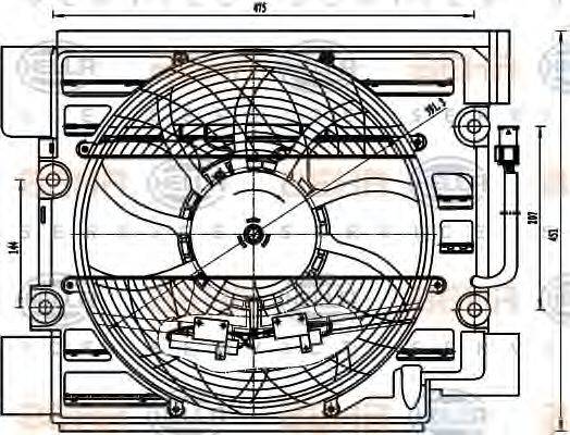 HELLA 8EW351040101 Вентилятор, конденсатор кондиціонера