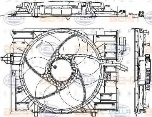 HELLA 8EW351040481 Вентилятор, охолодження двигуна