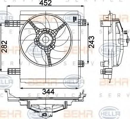 HELLA 8EW351041251 Вентилятор, охолодження двигуна