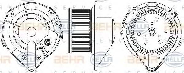 HELLA 8EW351044371 Вентилятор салону