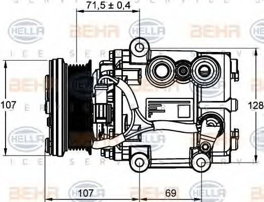 HELLA 8FK351113421 Компресор, кондиціонер