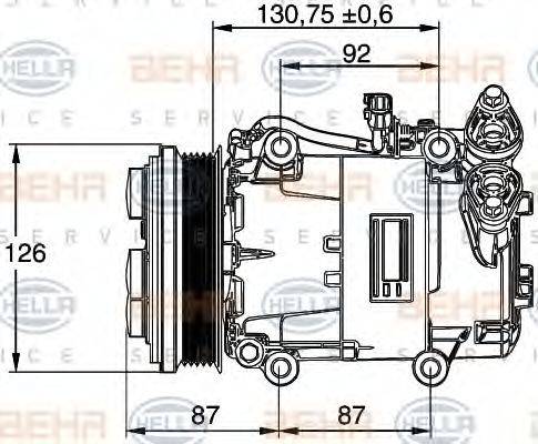 HELLA 8FK351113451 Компресор, кондиціонер