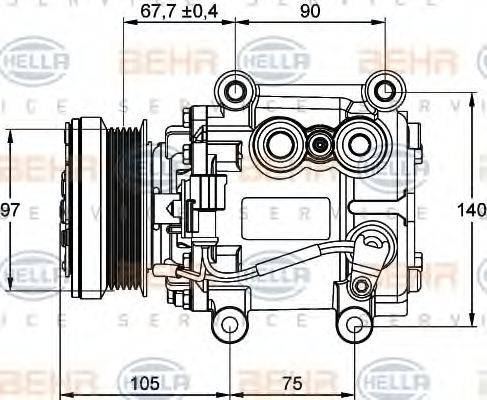 HELLA 8FK351134491 Компресор, кондиціонер